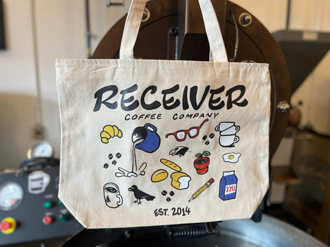 Receiver Coffee Co. Cartoon Heavy Cotton Canvas 25L Tote